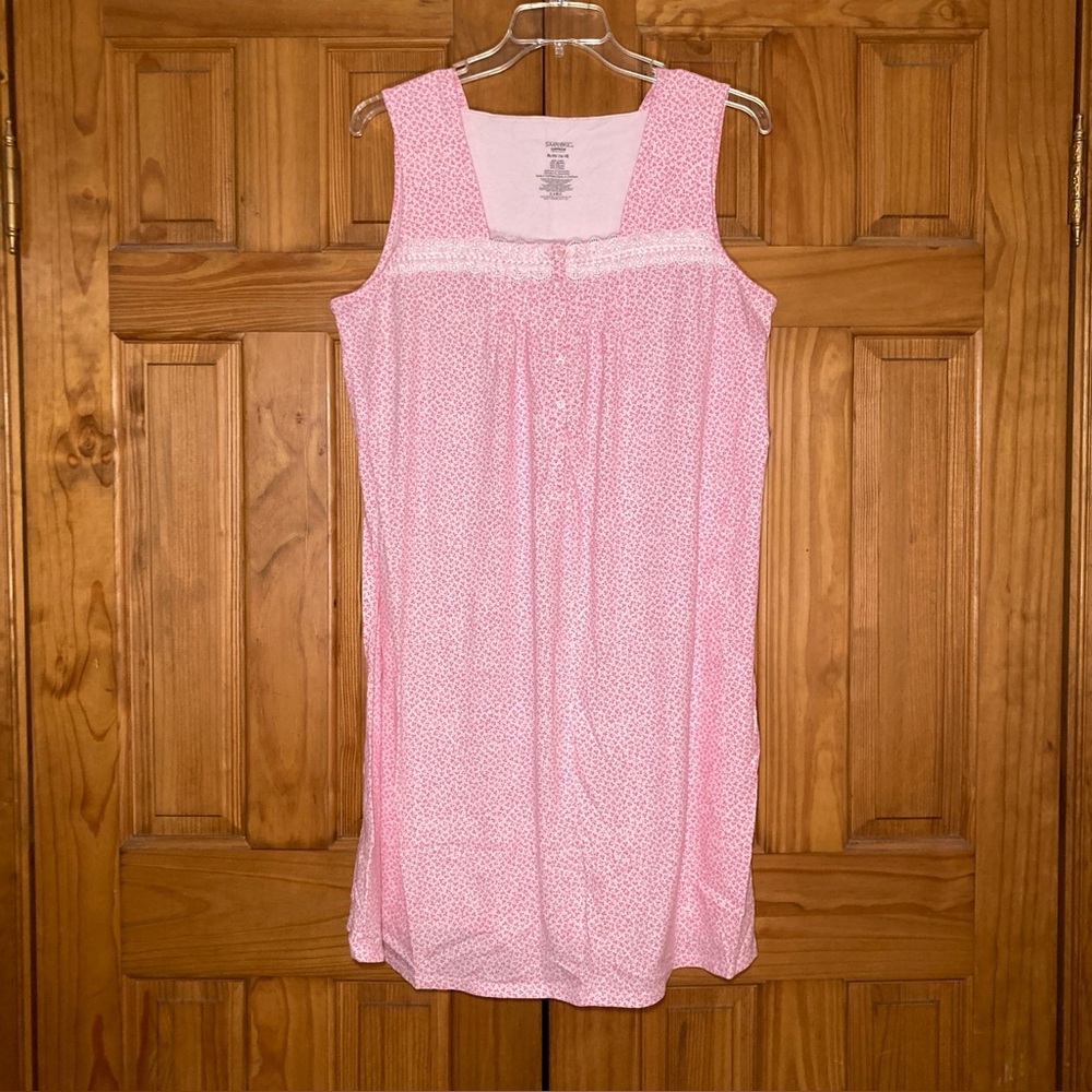 NWOT Simply Basic Vintage 90s Nightgown Nightie Pink Size XL 16/18